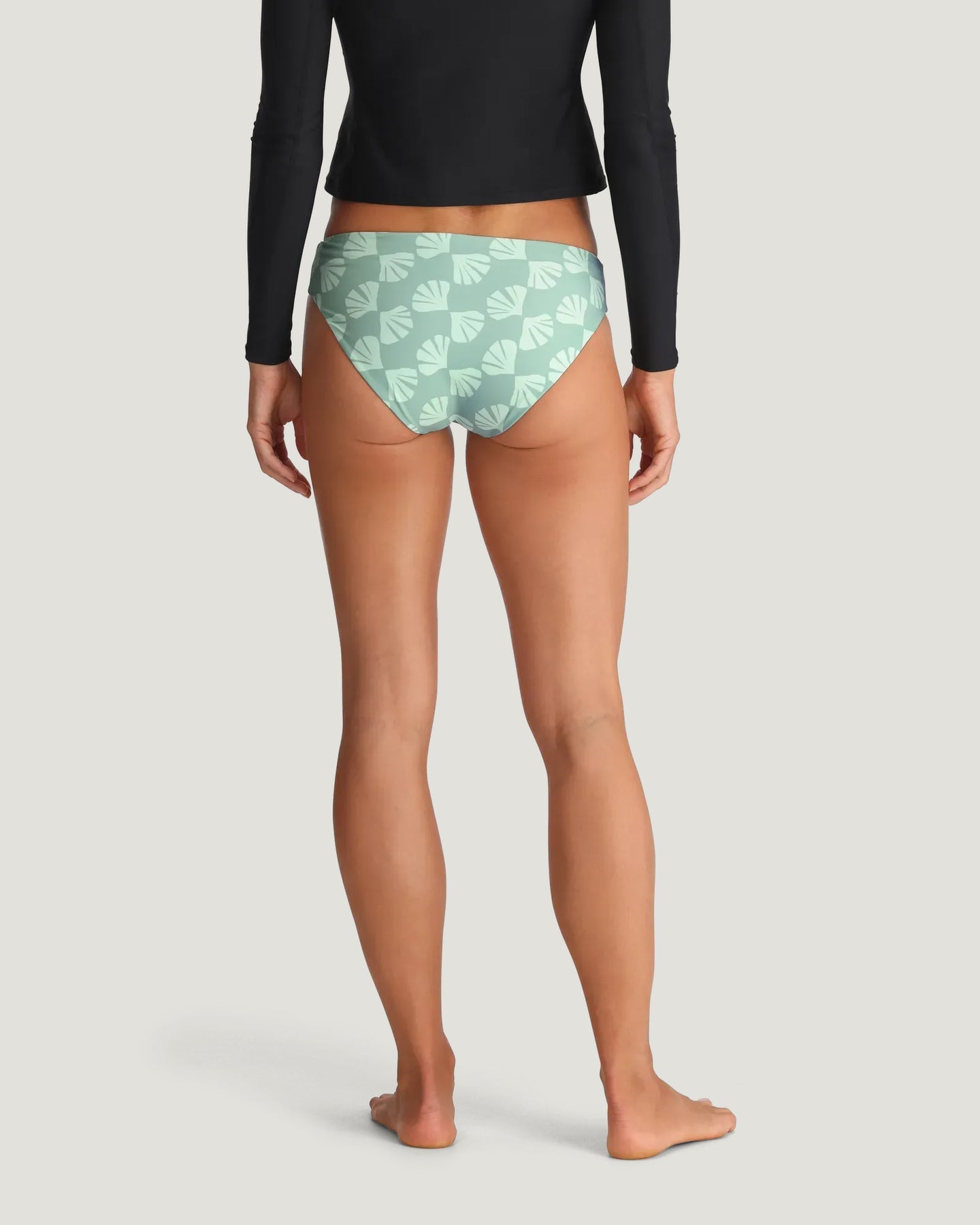 Free Fly Women's Wavebound Bikini Bottom Sea Scallop Print Ocean Mist L