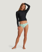 Free Fly Women's Wavebound Bikini Bottom Sea Scallop Print Ocean Mist S