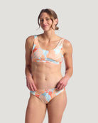 Free Fly Women's Wavebound Scoop Bikini Top Calypso Print Light Coral S