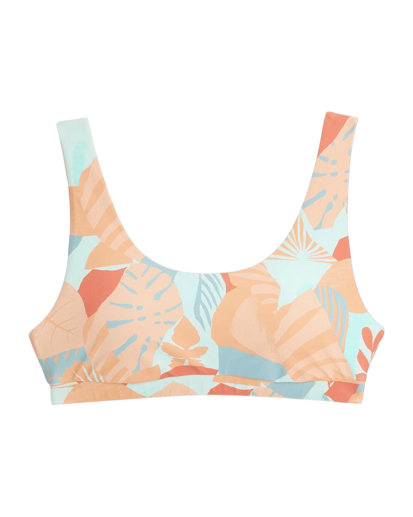 Free Fly Women's Wavebound Scoop Bikini Top Calypso Print Light Coral XL