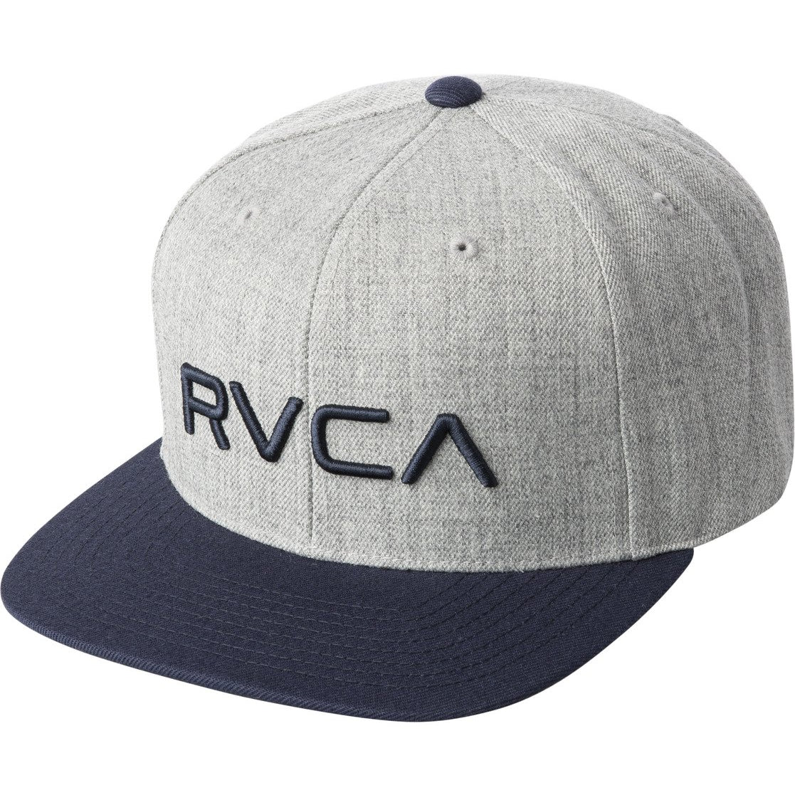 RVCA Twill Snapback Hat Grey-Heather/Navy OS