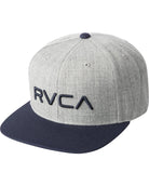 RVCA Twill Snapback Hat Grey-Heather/Navy OS