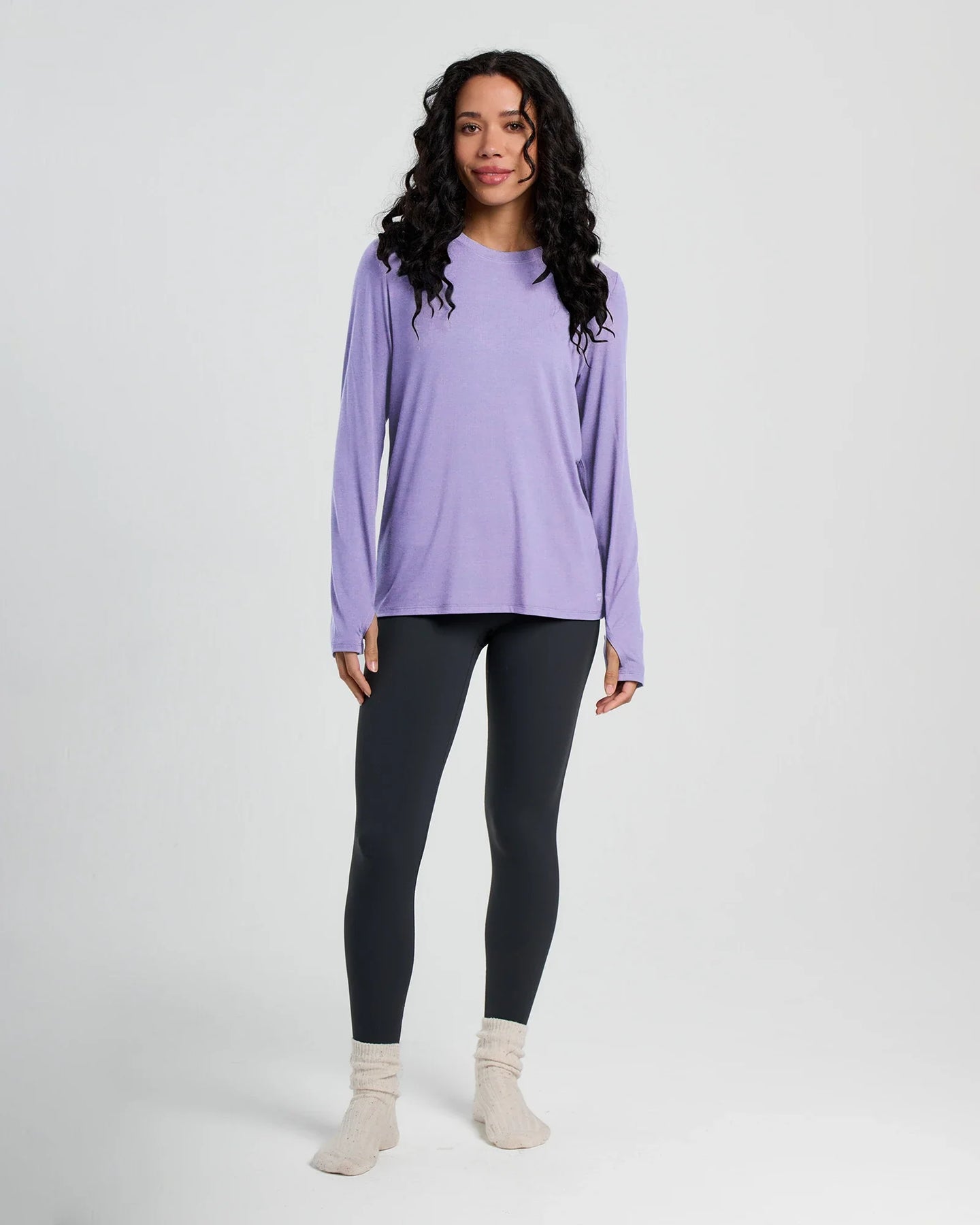Free Fly Women's Bamboo Shade Long Sleeve II 656-Bright Lavender XS