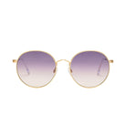 Electric Hampton Sunglasses Light Gold Purple Gradient Round
