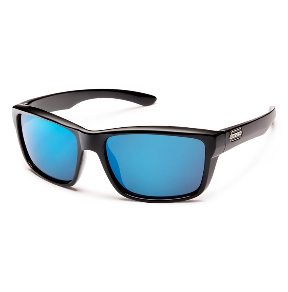 SunCloud Mayor Polarized Sunglasses Black BlueMirror Square
