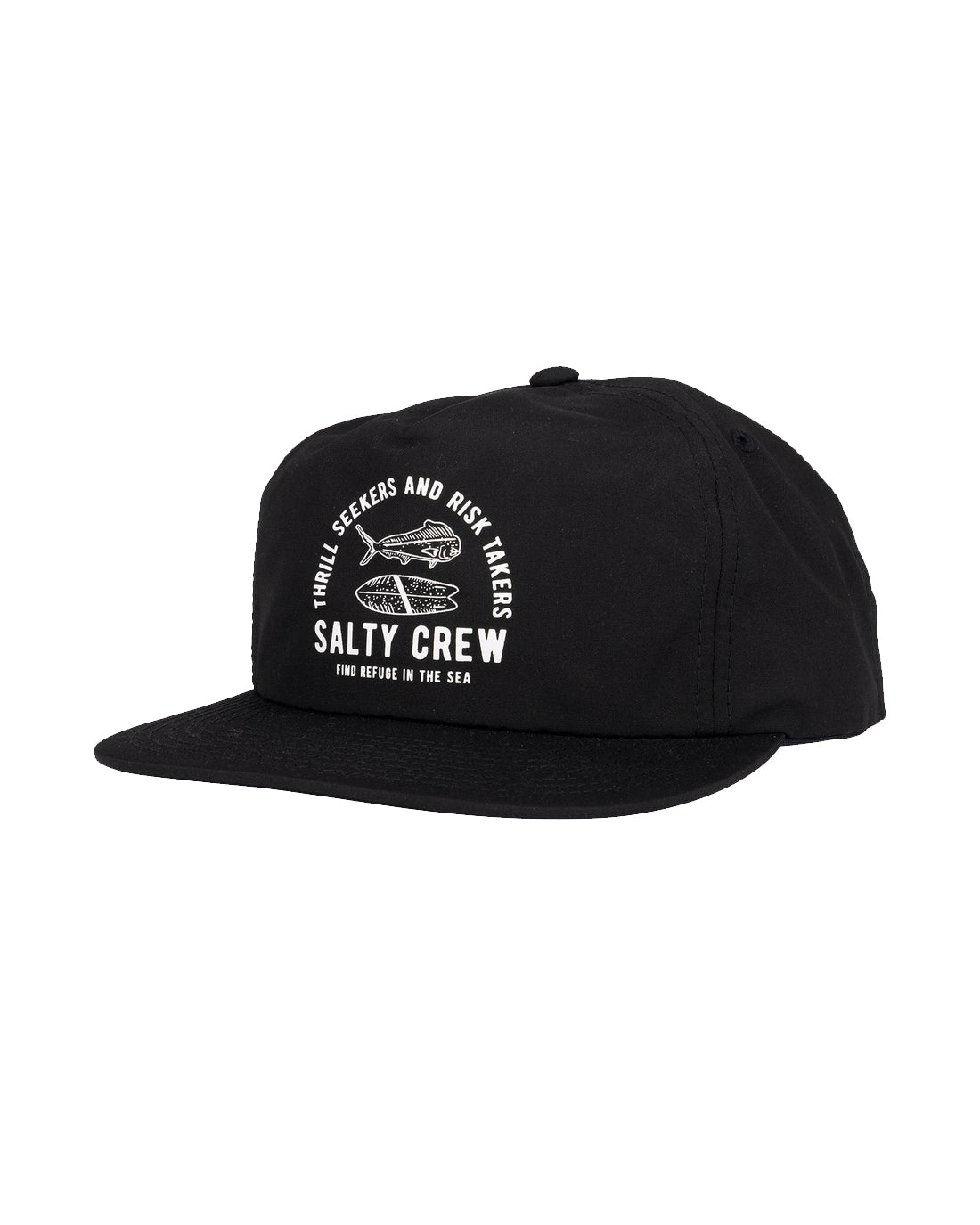 Salty Crew Lateral Line 5 Panel Hat Black OS