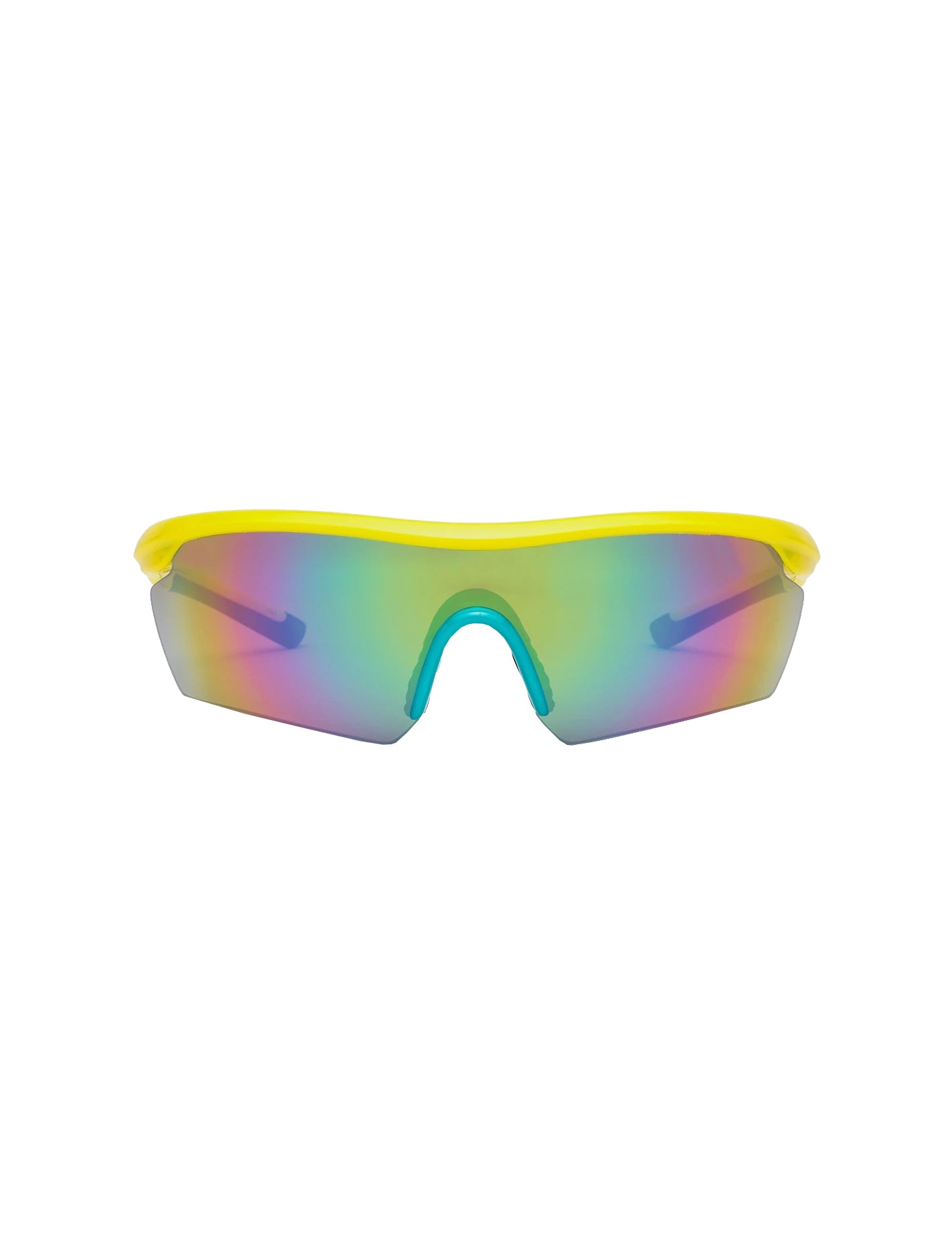 Volcom Macho Sunglasses GlossYellow-Aqua Rainbow Mirror
