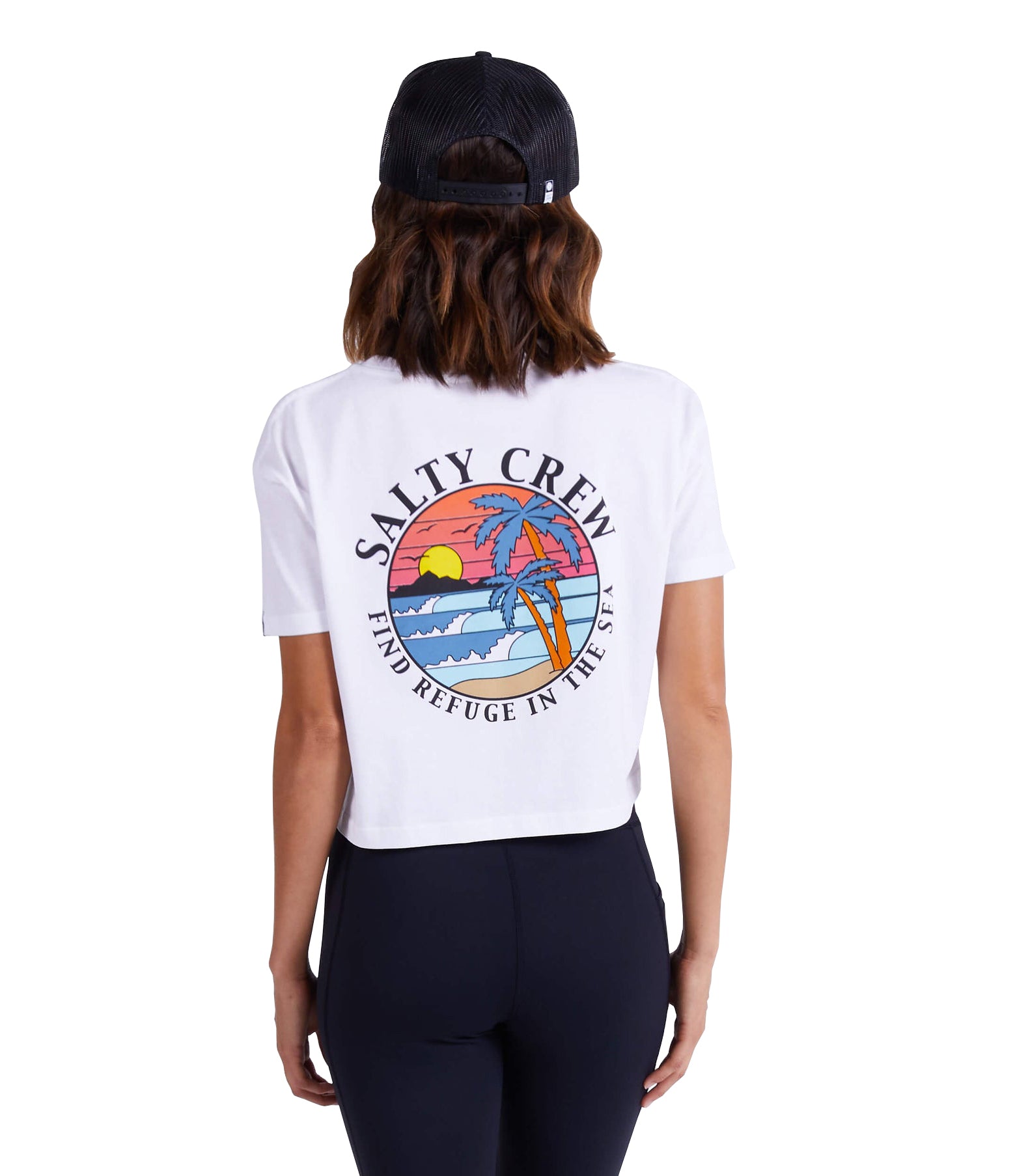 Salty Crew Womens Paradise SS Crop Tee White S