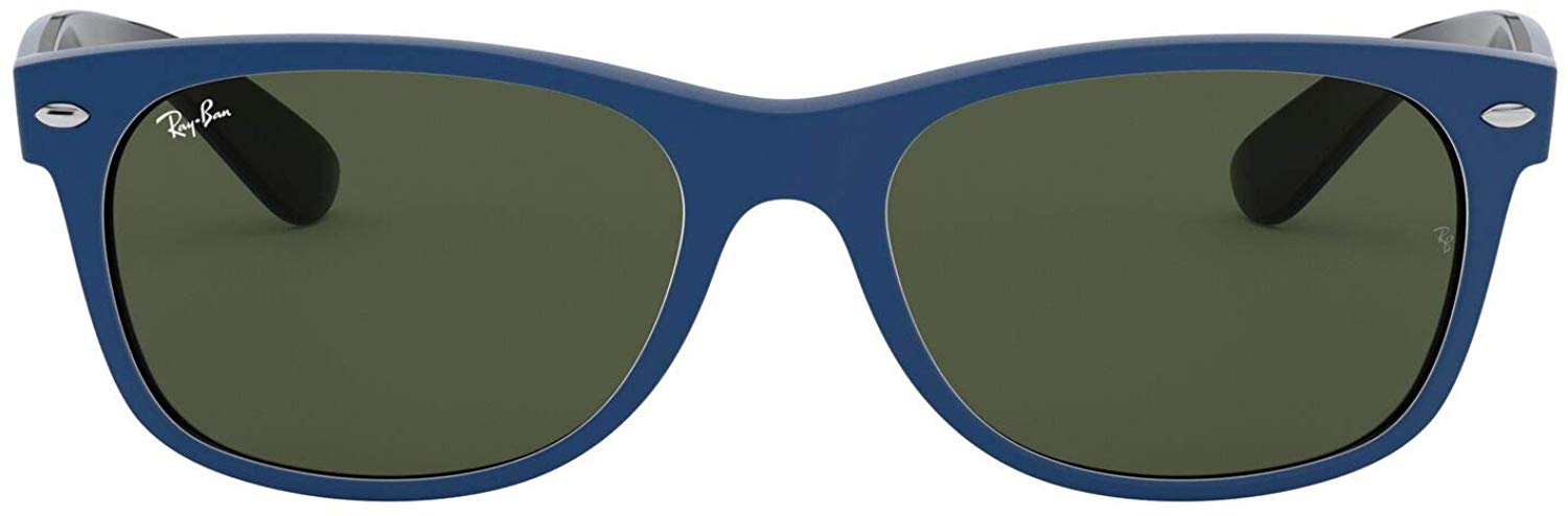 Ray Ban New Wayfarer Sunglasses RubberBlue Green Square