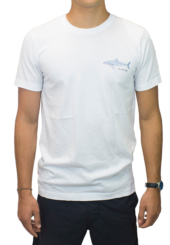 Island Water Sports Watercolor Shark S/S Tee White S