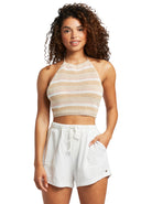 Roxy Day Dreamer Knit Cropped Top TEH3 XS