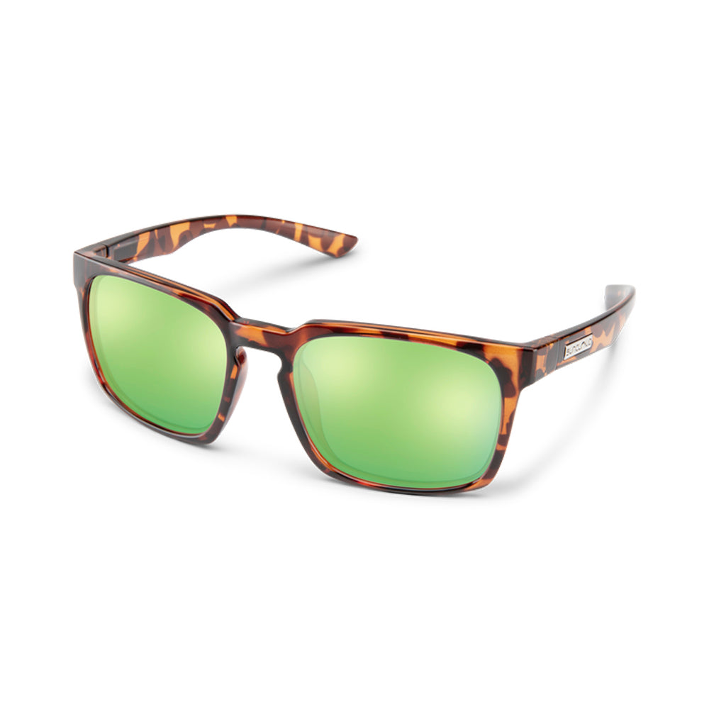 SunCloud Hundo Polarized Sunglasses DarkHavana GreenMirror Square