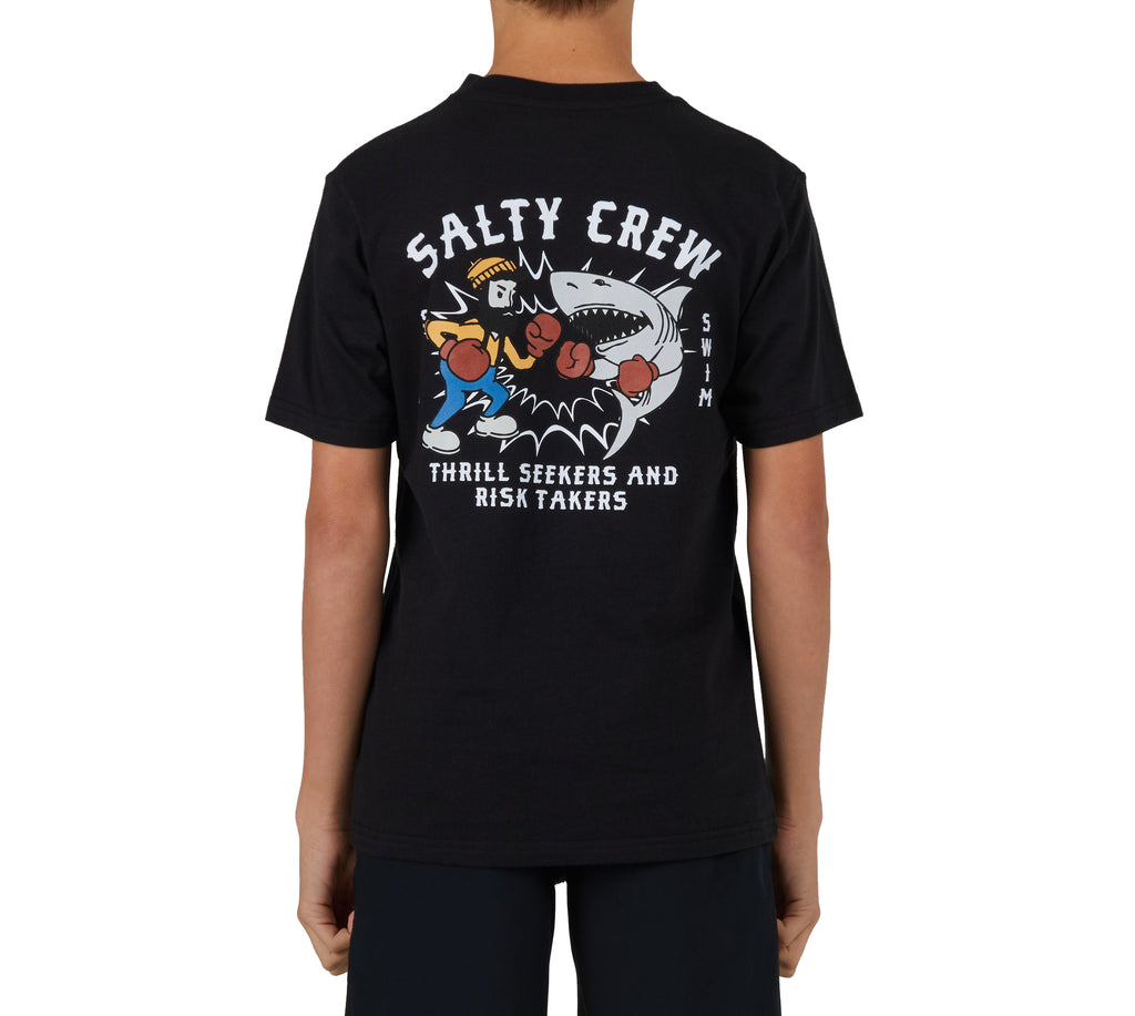 Salty Crew Fish Fight Boys SS Tee Black L