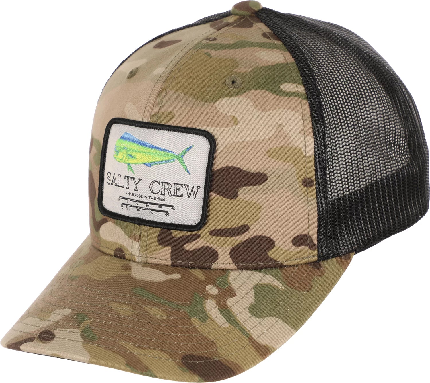 Salty Crew Mahi Mount Retro Trucker Hat Multicam/Green OS