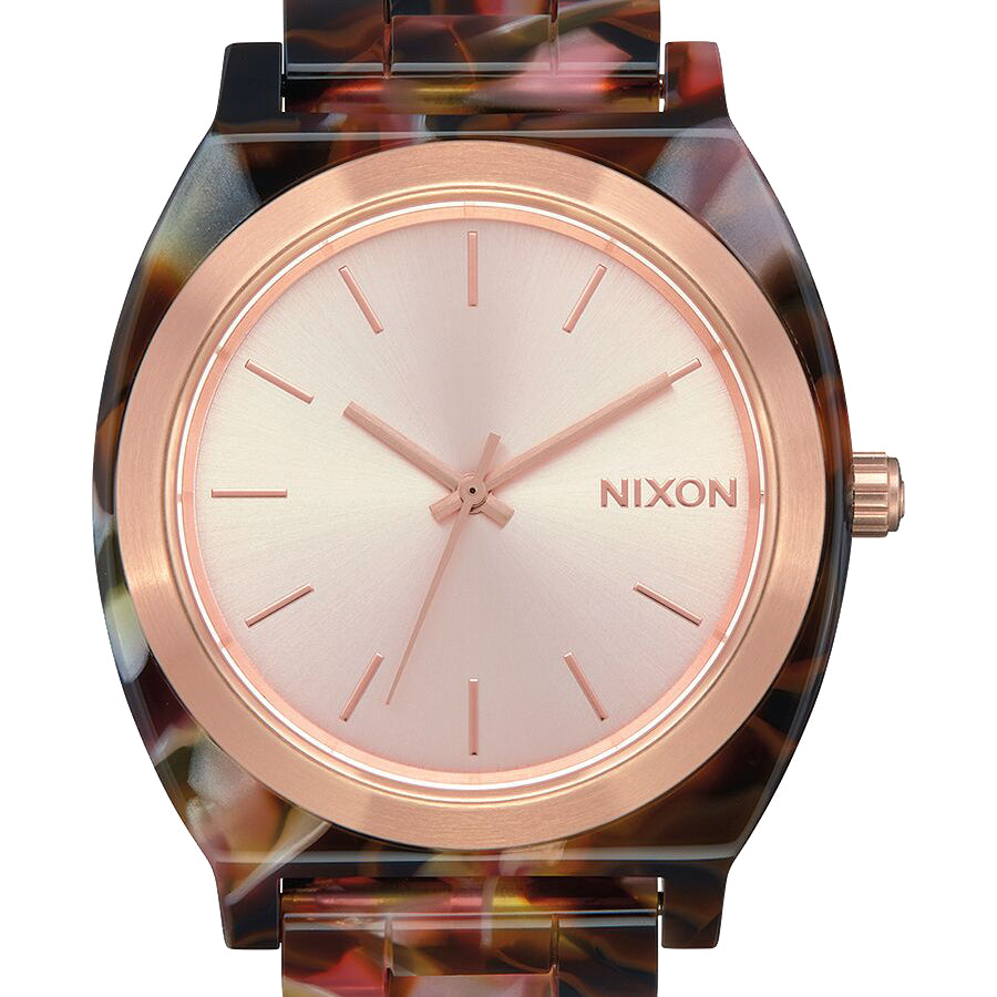 Nixon The Time Teller Acetate Watch Rose Gold-Pink Tortoise
