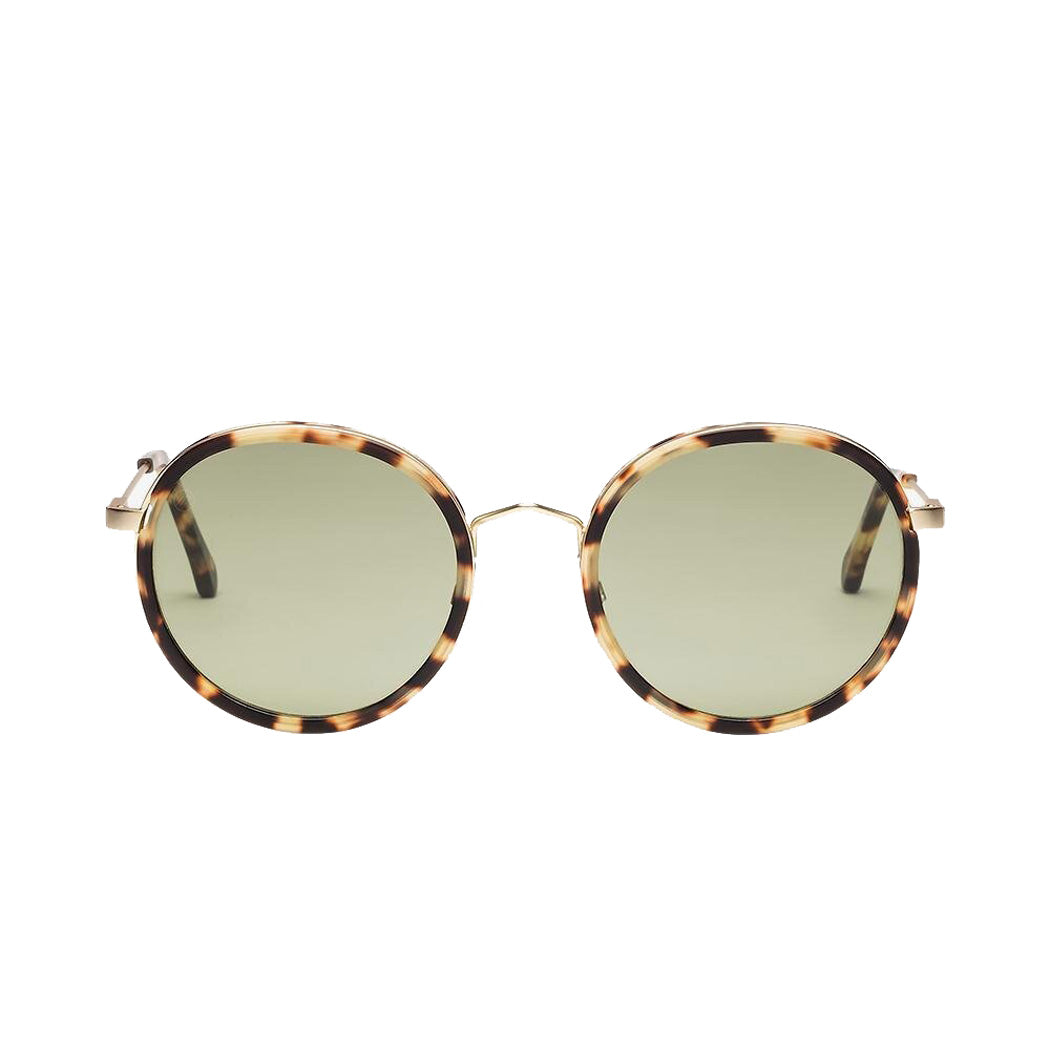 Electric East Hampton Sunglasses Gold Tort Vintage Green Round