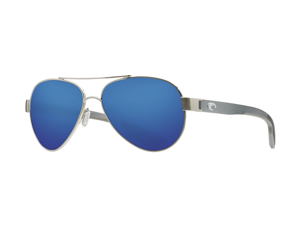 Costa Del Mar Loreto Sunglasses Brushed Silver Blue Mirror 580G