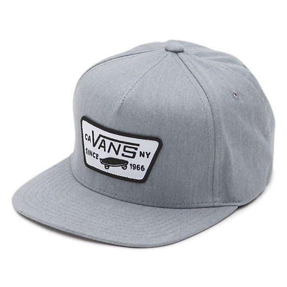 Vans Boys Full Patch Snapback Hat, HTG-HeatherGrey, OS HTG-HeatherGrey OS