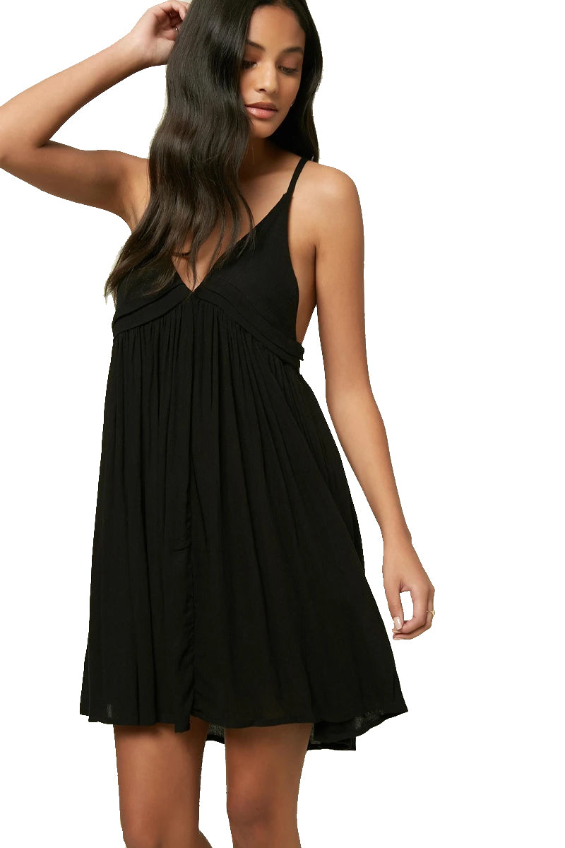 O'neill Saltwater Solids Stripe Tank Dress BLK-Black L