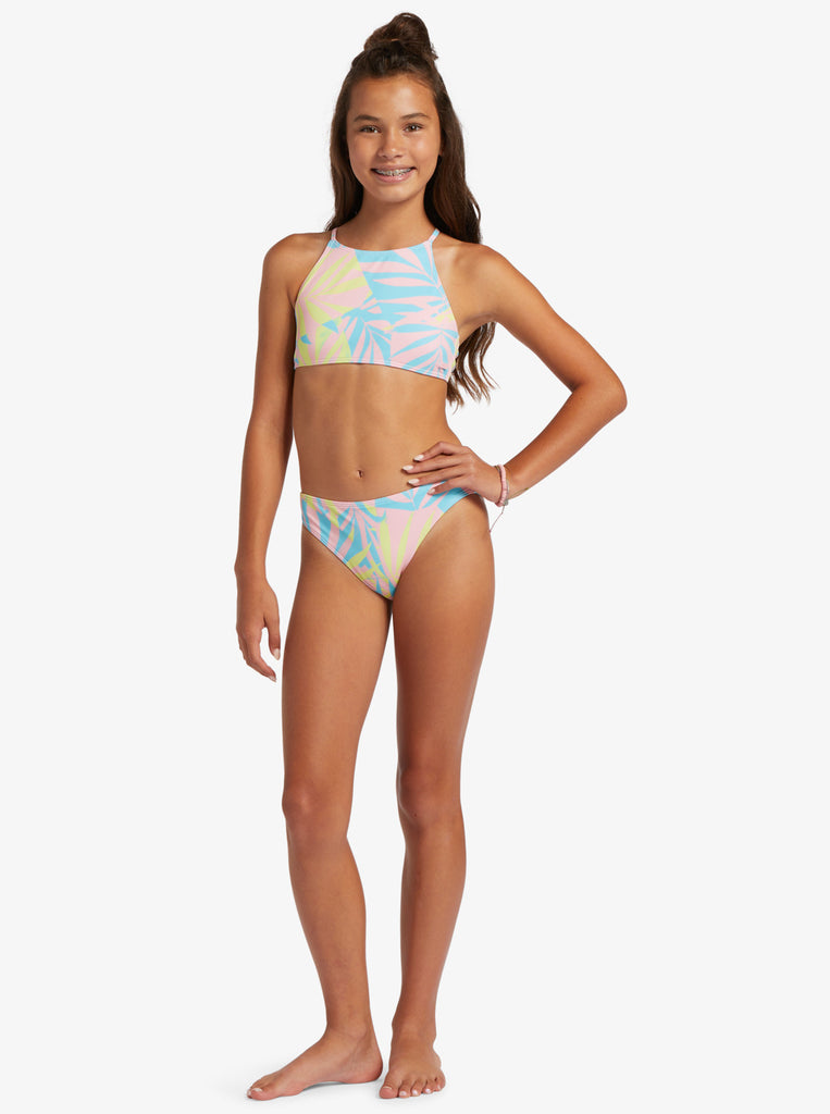 Roxy Palms Colors Crop Top Bikini Set.