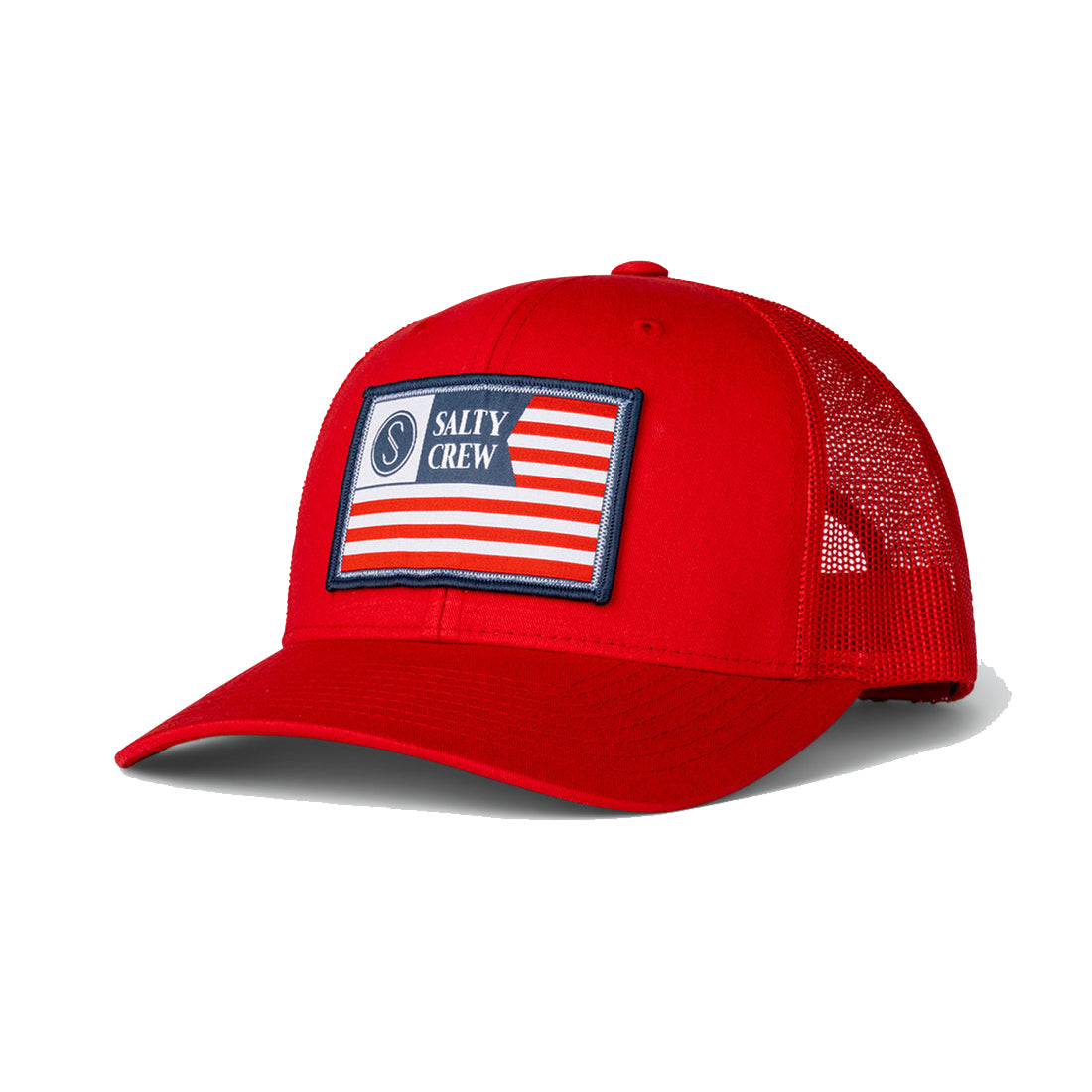 Salty Crew Freedom Flag Retro Trucker Hat Red