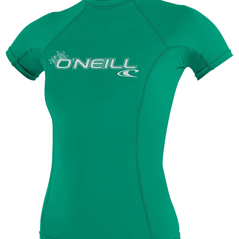 O'Neill Women's Basic 50+ S/S Rashguard Seaglass L