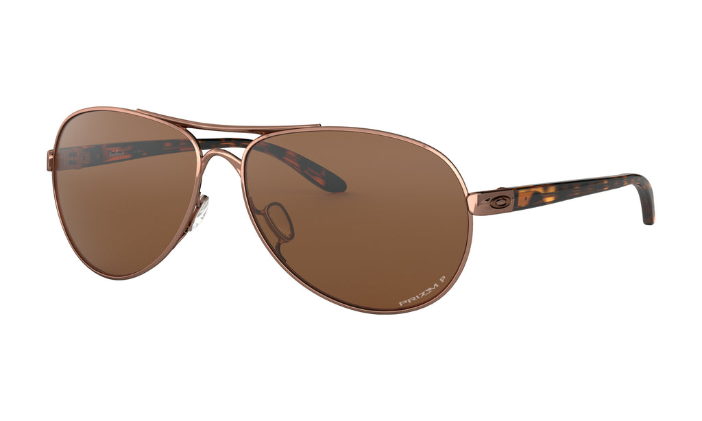 Oakley Feedback Polarized Sunglasses Rose Gold Prizm Tungsten Aviator
