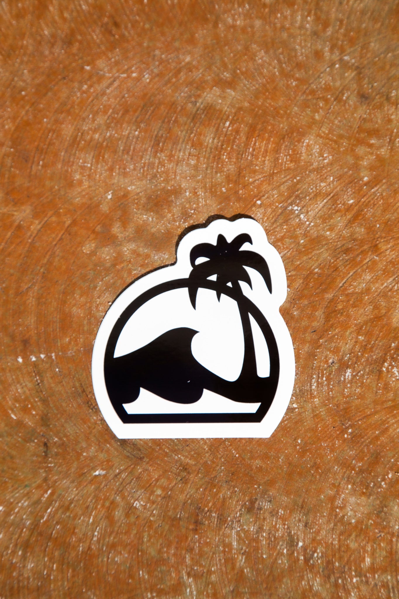 Island Water Sports Palm Sticker Black/White 3.75" X 4"