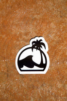Island Water Sports Palm Sticker Black/White 3.75" X 4"