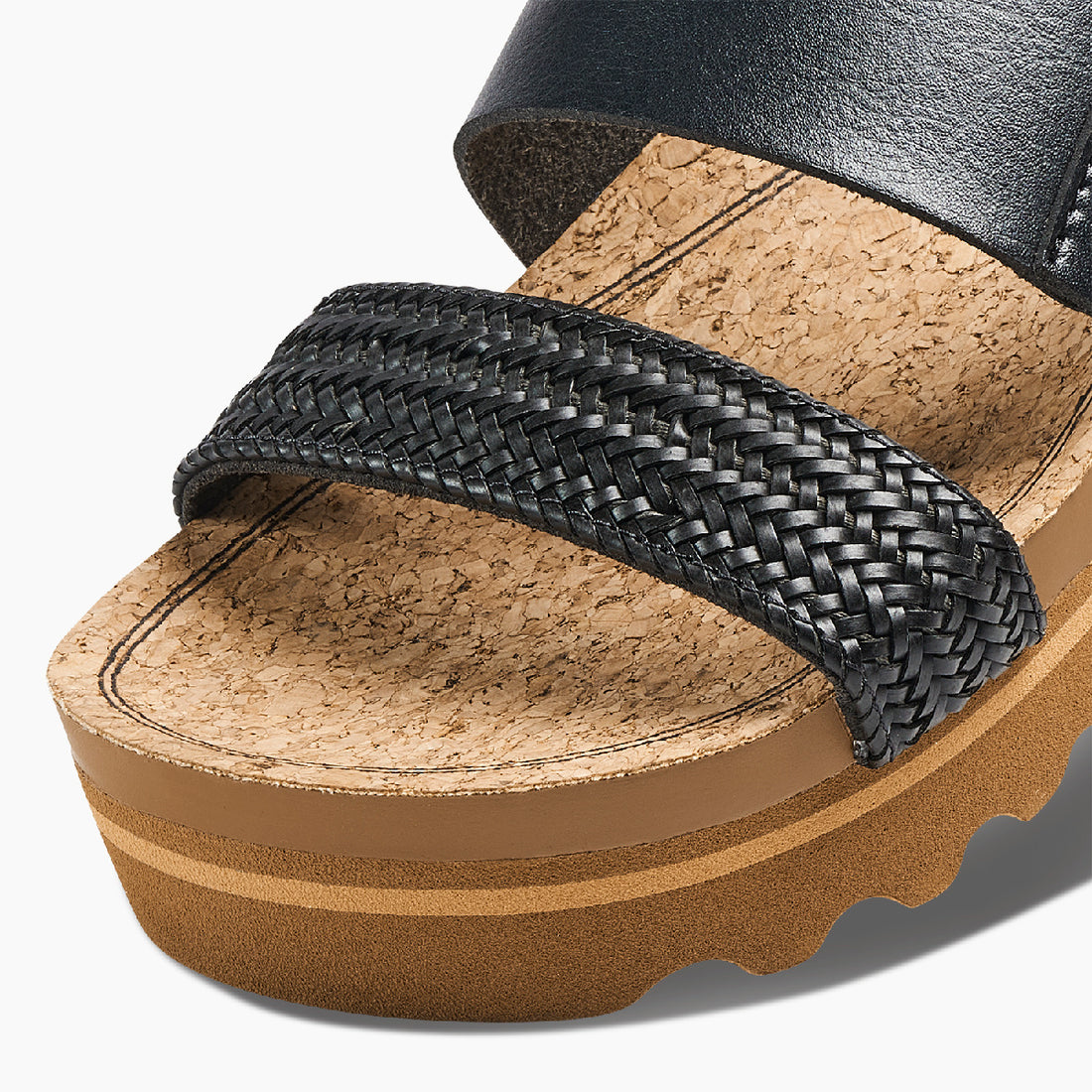 Reef Cushion Vista Hi Womens Sandal Black Braid 9
