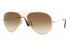 Ray Ban Aviator Large Metal Sunglasses Gold Crystal Brown Aviator
