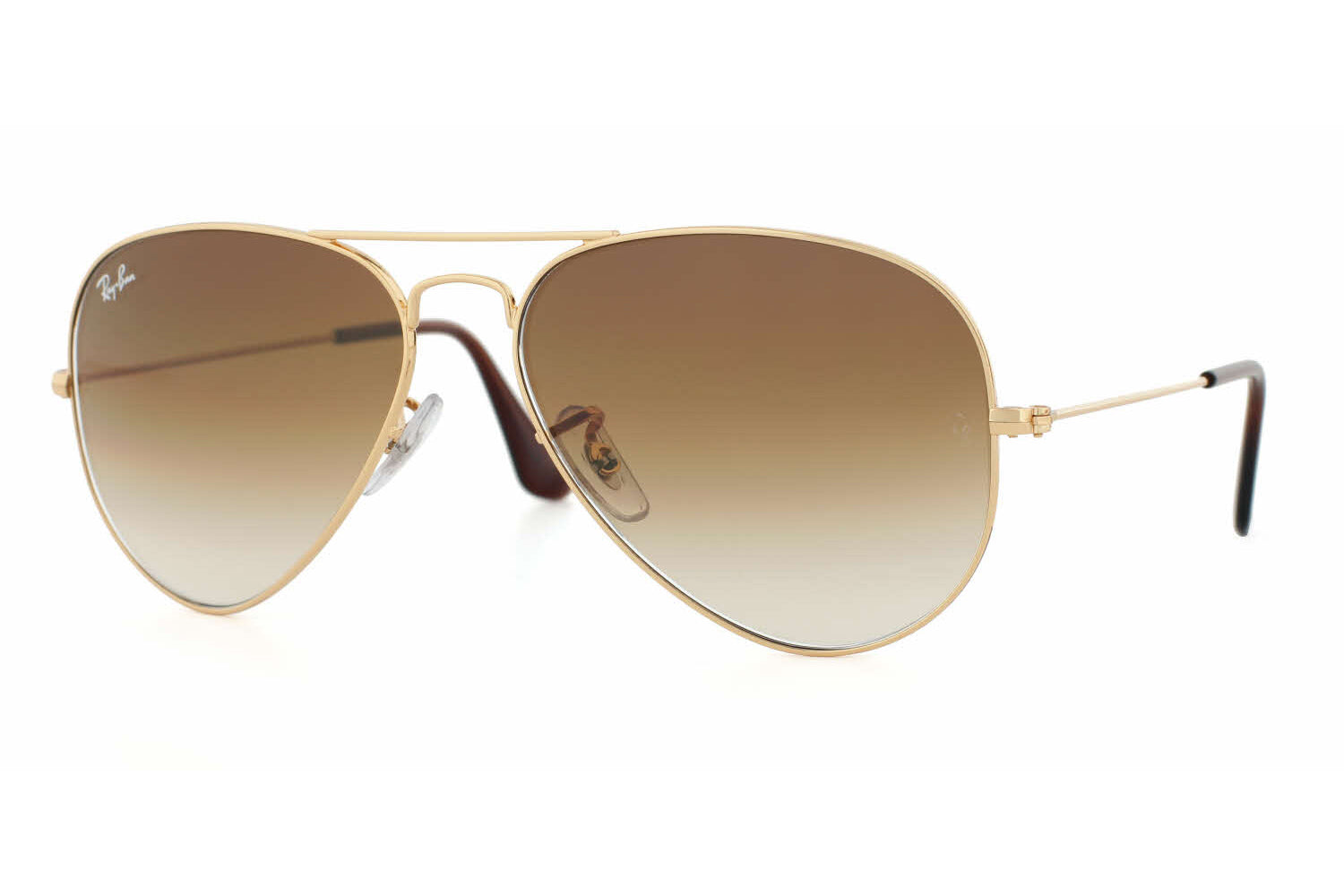 Ray Ban Aviator Large Metal Sunglasses Gold Crystal Brown Aviator