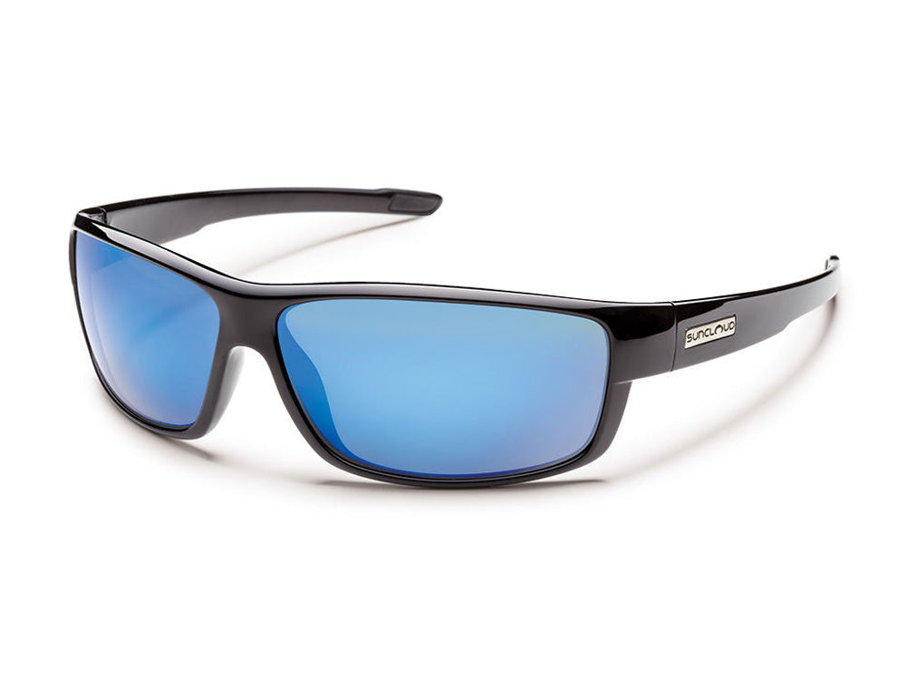SunCloud Voucher Polarized Sunglasses Black BlueMirror Wrap