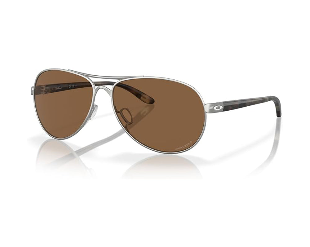 Oakley Feedback Sunglasses SatinChrome PrizmBronze Aviator