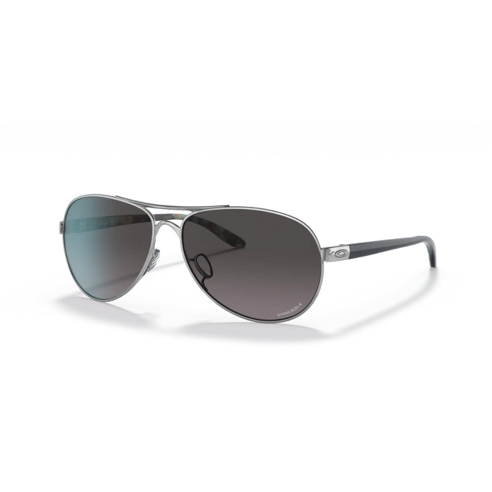 Oakley Feedback Sunglasses PolishedChrome PrizmGrey Aviator