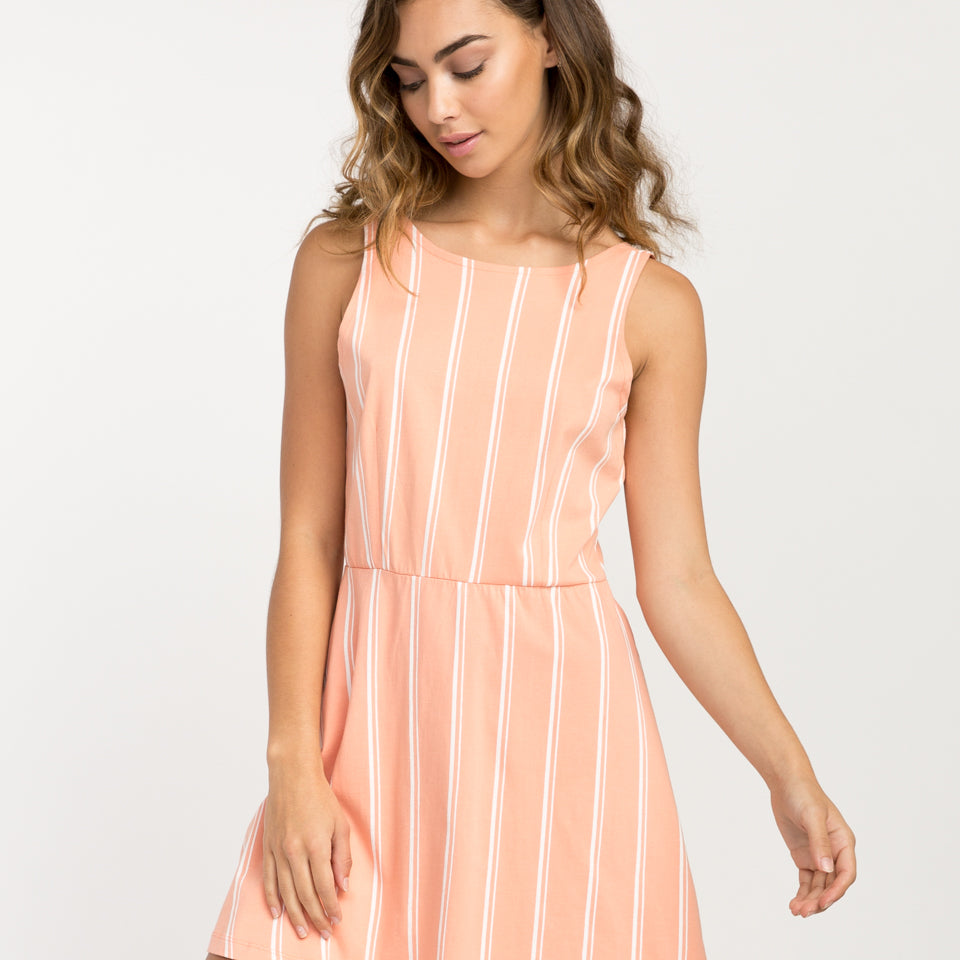 RVCA Peony Striped Dress CCL-CoralCloud XS