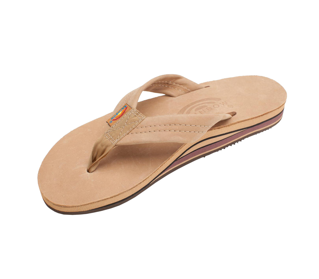 Rainbow Double Layer Leather Womens Sandal Sierra Brown 10