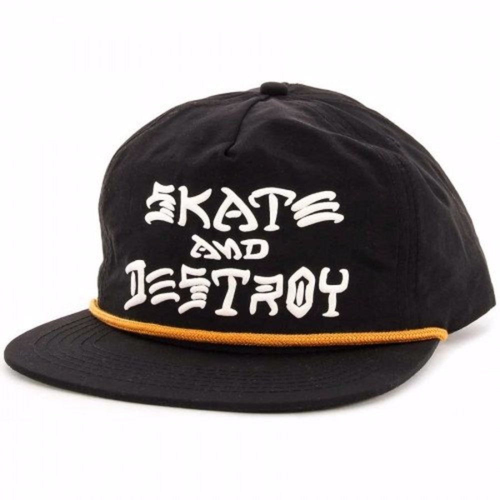 Thrasher Skate And Destroy Puff Ink Snapback Hat Black OS