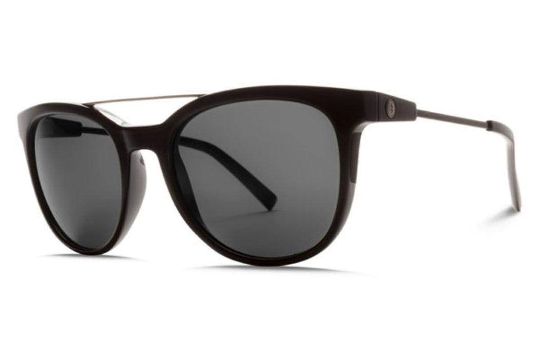 Electric Bengal Wire Polarized Sunglasses Gloss Black Ohm Grey Round