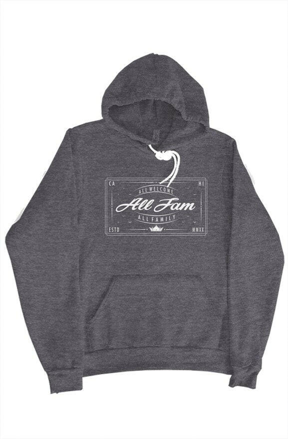 ALL FAM ALL WELCOME HOODIE (DRK GRY/ WHT).