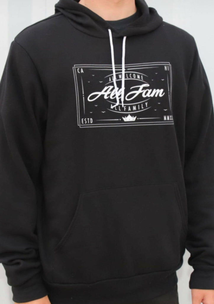 ALL FAM ALL WELCOME HOODIE (DRK GRY/ WHT).