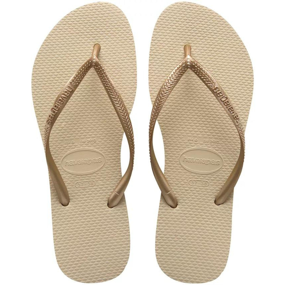 Havaianas Slim Girls Sandal 2719-Sand Grey-Light Golden 11 C