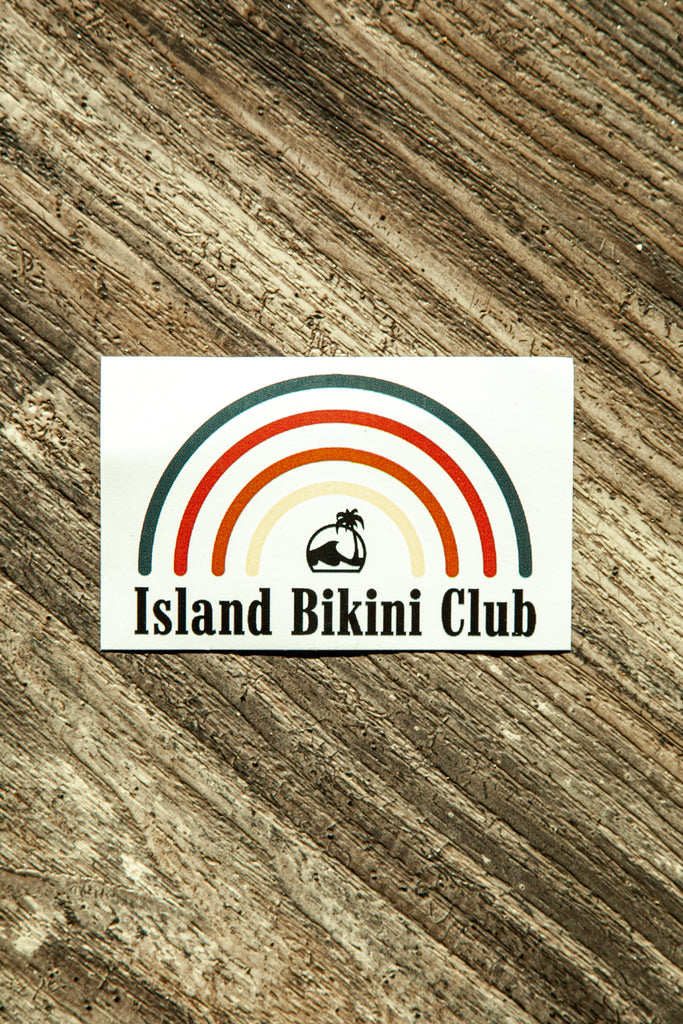 Island Bikini Club Rainbow Vinyl IWS Sticker MULTI 4" X 3"