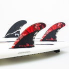 FCS 2 MB PC Carbon Tri-Quad Fin Set Red L.