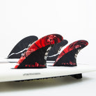 FCS 2 MB PC Carbon Tri-Quad Fin Set Red L.