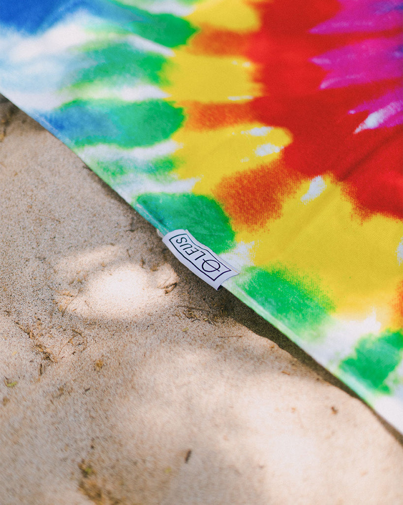 Tie Dye Rainbow Beach ECO Towel.