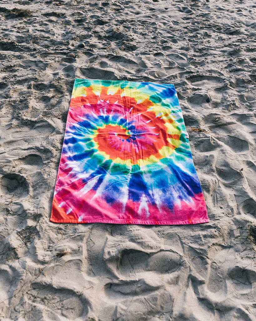 Tie Dye Rainbow Beach ECO Towel.