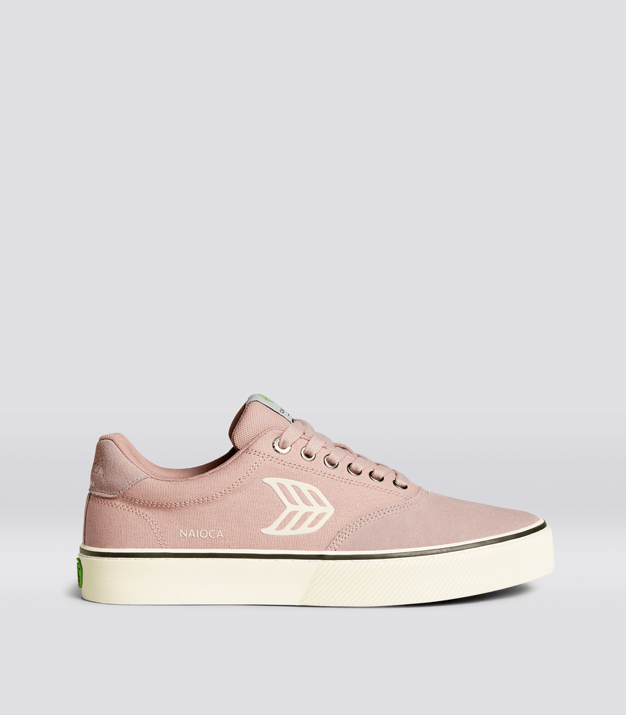 NAIOCA Skate Rose Suede and Canvas Ivory Logo Sneaker Women.