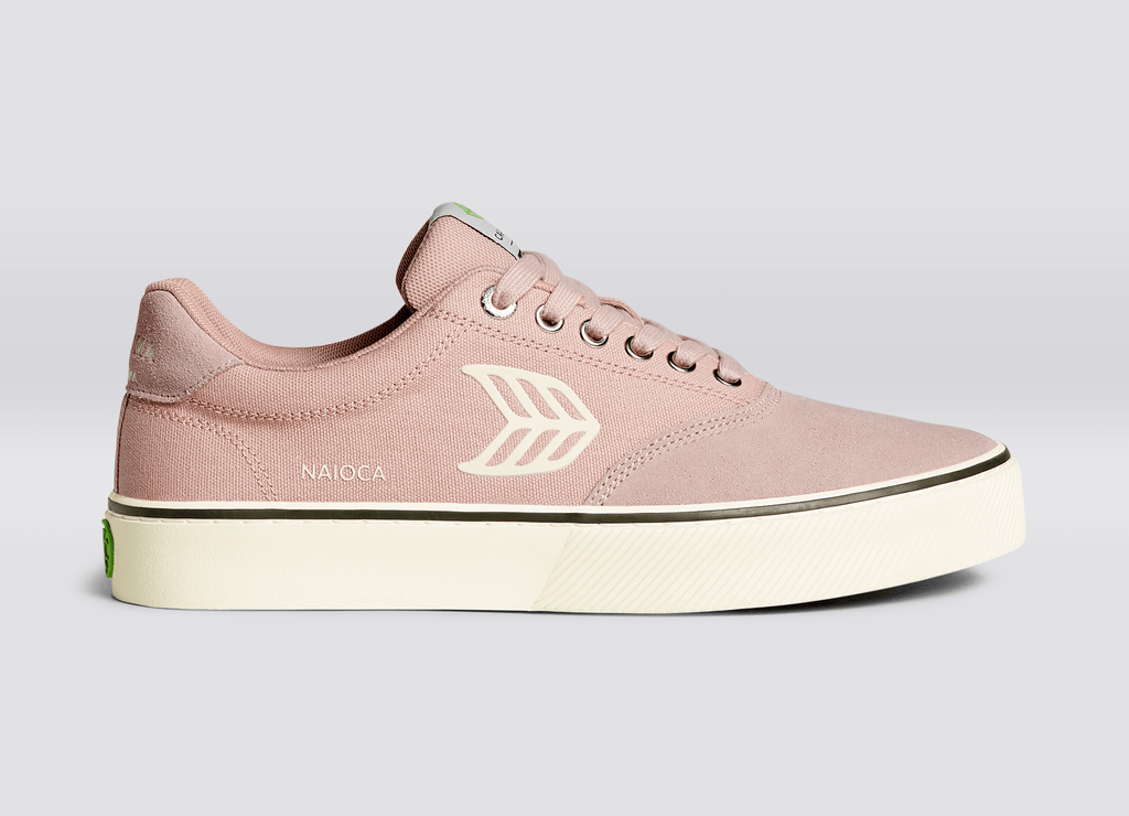 NAIOCA Skate Rose Suede and Canvas Ivory Logo Sneaker Women.