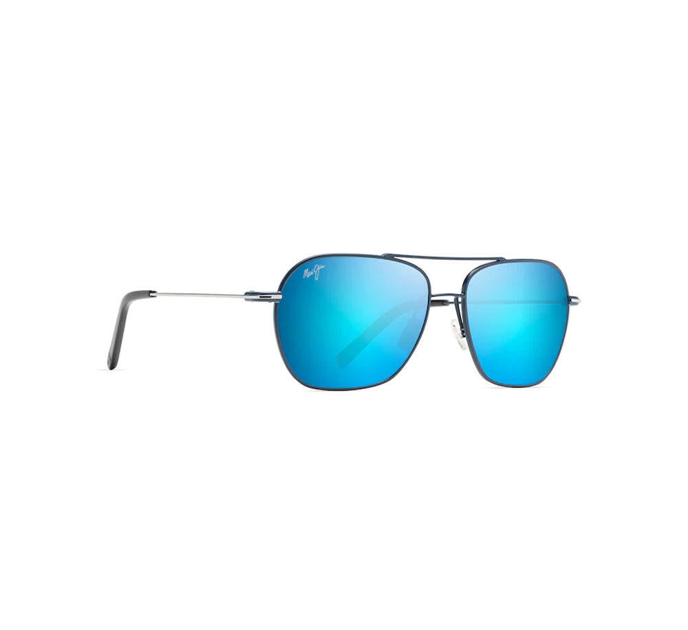 Maui Jim Mano Polarized Sunglasses DkNavyand SilverStripe BlueHawaii